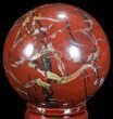 Polished, Brecciated Red Jasper Sphere #71563-1